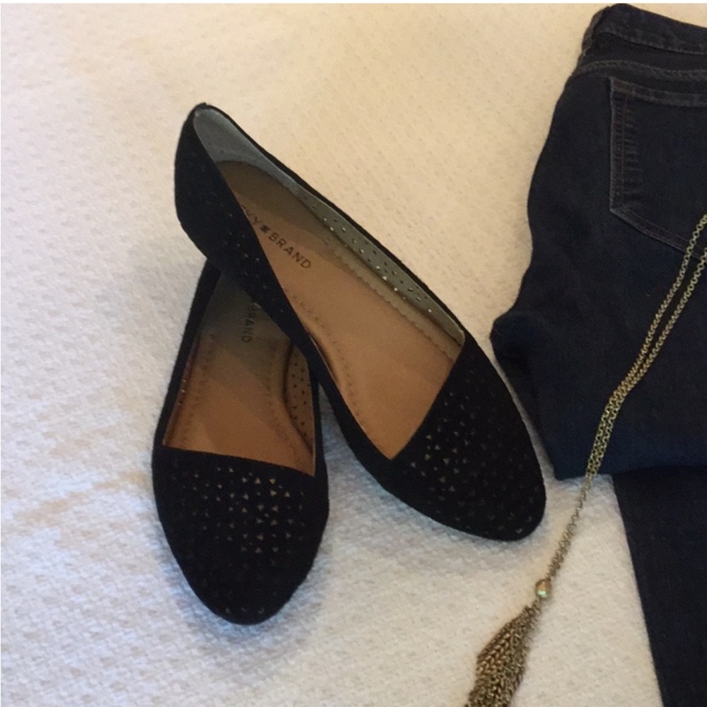 Lucky Brand Black Suede Flats